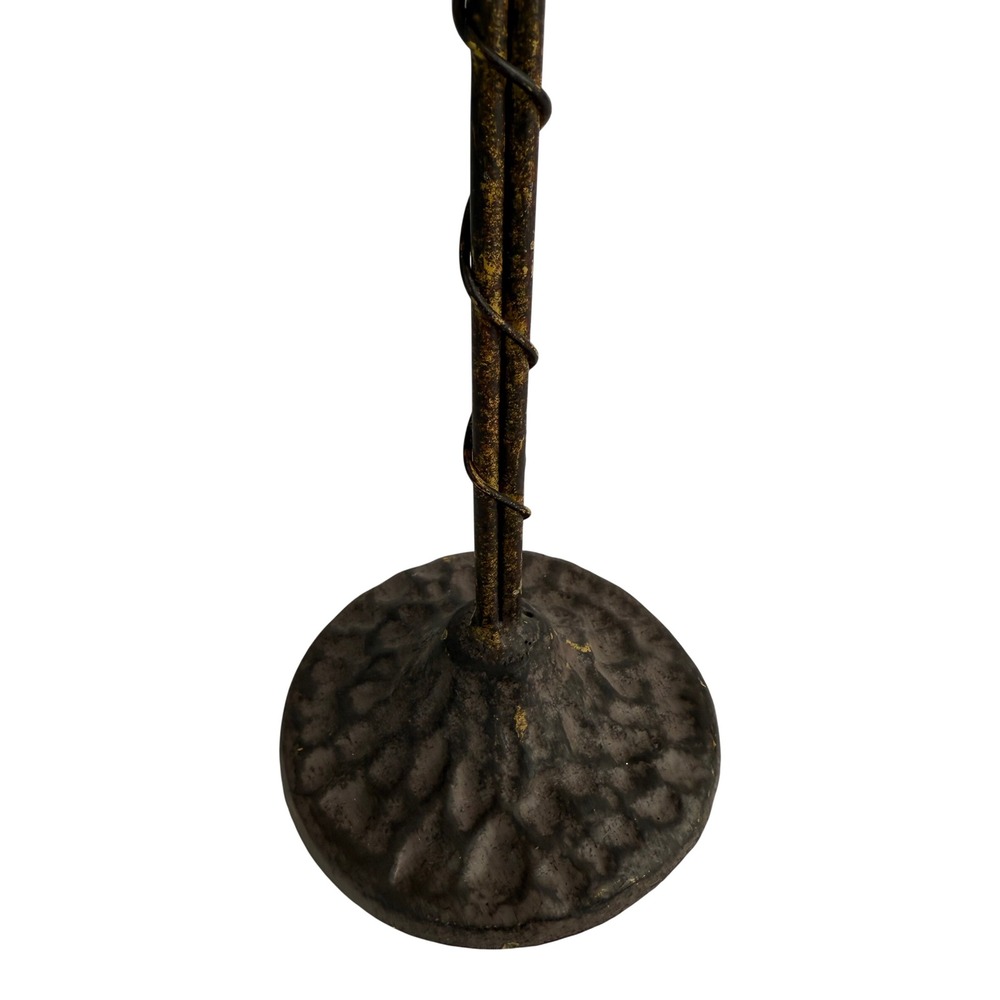 Vtg Iron Metal Tabletop Jewelry Tree Display Stand Triple Hammered Black Finish - Picture 9 of 11